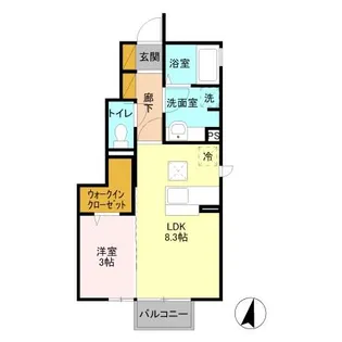 リッツハウスEーAKATSUKA【1階】の間取り