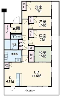 パレットガーデン四番館【6階】の間取り