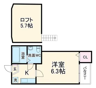 CHERRY BLOSSOM【202号室】の間取り