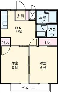 コーポ西浦Ⅱ【2階】の間取り