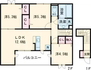 シティパル櫻【2階】の間取り