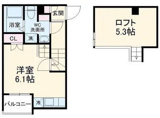 ランドスクエア上飯田【1A号室】の間取り