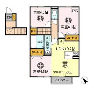 ヴァレンティーナ F【2階】の間取り
