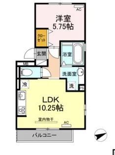 ハイツ岡崎柱 東棟【201号室】の間取り