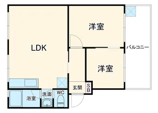 木曽川コーポラス【4階】の間取り
