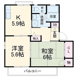 サークルナインD【2階】の間取り