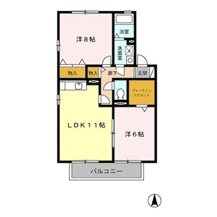 フローラティA・B B【2階】の間取り
