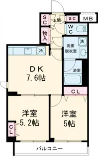 ルフレ世田谷ノール【2階】の間取り