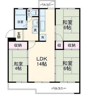 夏見台団地12号棟【303号室】の間取り