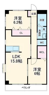 プレステージ杉【1階】の間取り