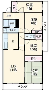 潮ハイツ【4階】の間取り