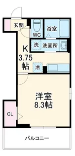 アクシス八幡【1階】の間取り