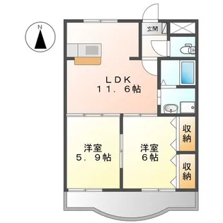 ルシード黒下【2階】の間取り