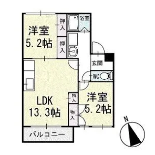 エスポワール里【204号室】の間取り