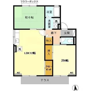 セジュール野田 A【102号室】の間取り