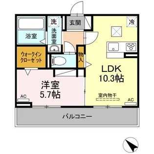 ハイ サリックス【1階】の間取り