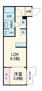ベルフルール本厚木【1階】の間取り