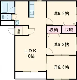 パーシモン山王【101号室】の間取り