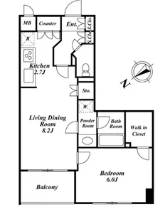 スペーシア三軒茶屋弐番館【3階】の間取り