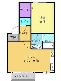 レザンコートB棟【101号室】の間取り