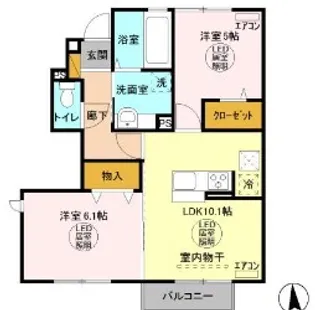 パインエーカーI【1階】の間取り