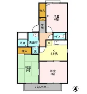 コーラル A【201号室】の間取り