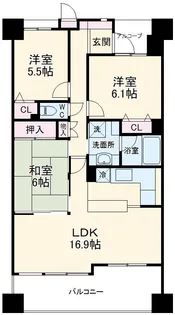 ライオンズヴィアーレ浦和弐番館【506号室】の間取り