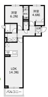 シャーメゾン国立ウエスト【1階】の間取り