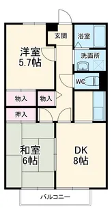 ドミール岩脇C【201号室】の間取り