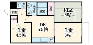 ビューハイツ有松【1階】の間取り