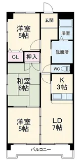 エポック篭山【3階】の間取り