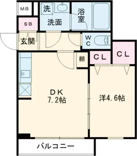 プレミアムキューブ大岡山DEUX【2階】の間取り