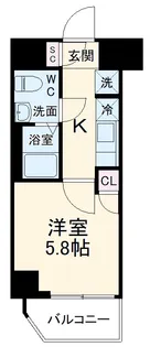 メイクス武蔵小杉Ⅱ【4階】の間取り