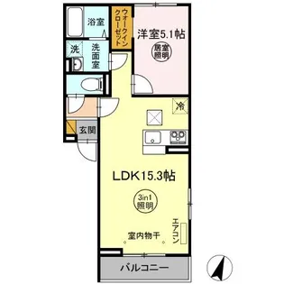 パルコプリュネ【2階】の間取り