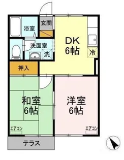 シェリールアタゴ【103号室】の間取り