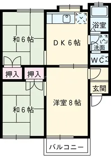 城前ハイツA【206号室】の間取り