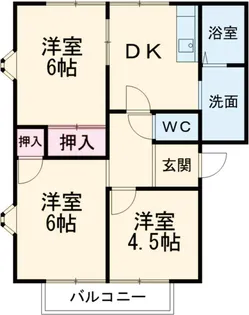 フレグランスあきやまD【102号室】の間取り