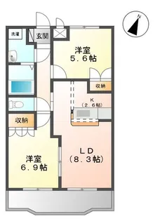 クレアウィンド(Claire Wind)【2階】の間取り