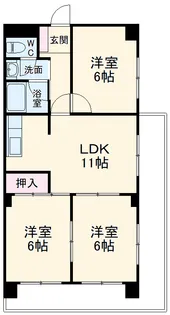 レジデンス川中【3階】の間取り