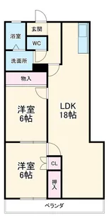 クリエイティブ第2富士【2B号室】の間取り