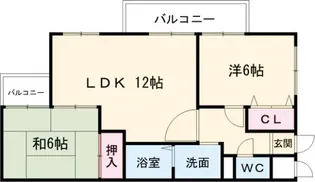 パレス金ヶ原【306号室】の間取り