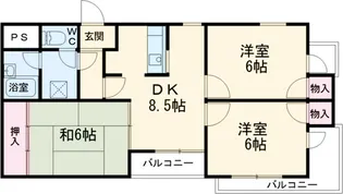 ロイヤル長草【101号室】の間取り
