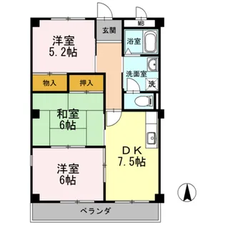 ヴィクトワール尾崎山【4階】の間取り