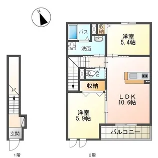 グレイス・ワン今泉【2階】の間取り