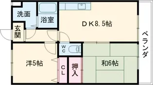 ロイヤルパレス馬堀【306号室】の間取り