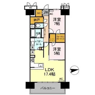 プレミスト鷹匠1202号【12階】の間取り