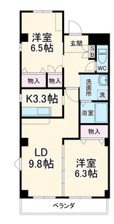 プランドール鎌倉台【206号室】の間取り
