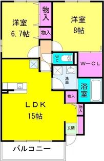 イーストヒルズ雅Ⅲ【101号室】の間取り