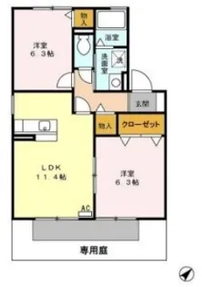 ルミエールセゾン【1階】の間取り