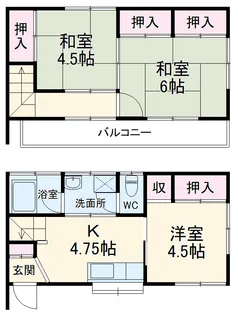 テラスはんなり【1階】の間取り